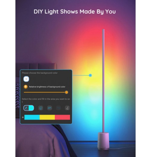 Lyra RGBICWW Corner Floor Lamp with Energy Class F Efficiency Rating